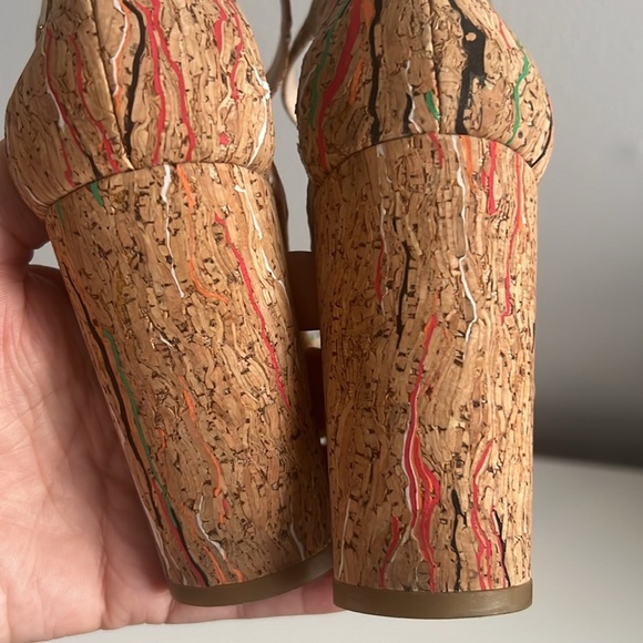 Pelle Moda Lucille -Cork Multi-Colored Sandal Size 6.5 - Picture 8 of 11